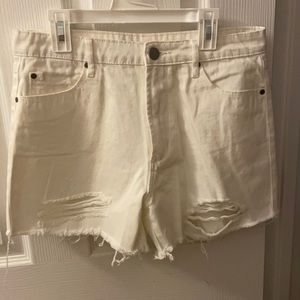 White jean shorts